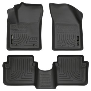Chrysler 200 Floor Liners - Front + Rear - Husky Liners - WeatherBeater Series, Front + 2nd Row - Black - `11-`12